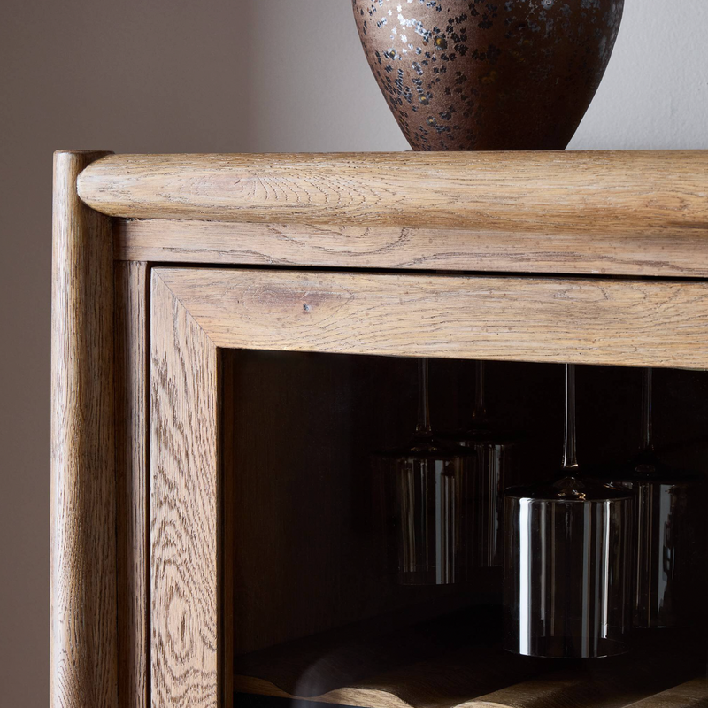 Glenview Bar Cabinet - Weathered Oak