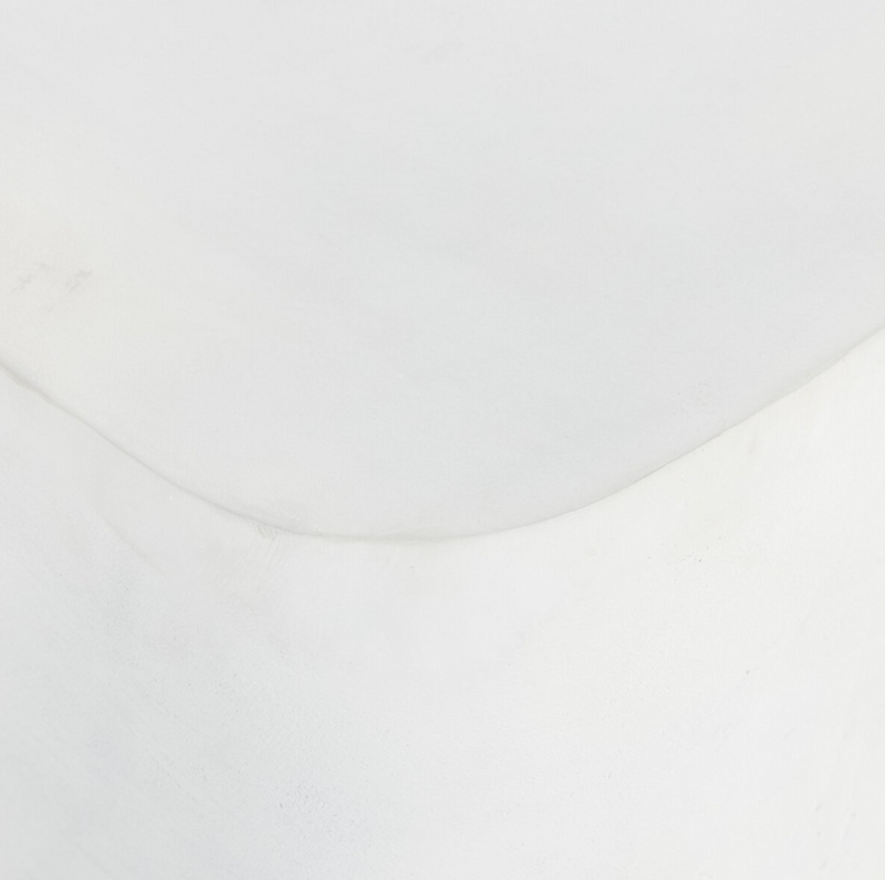 Basil Square Outdoor End Table - Matte White