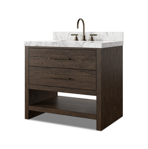 Anthem Single Vanity - Satin Espresso Oak Veneer