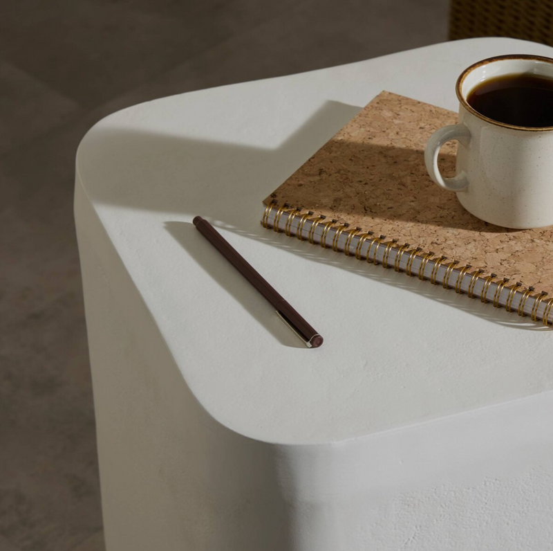 Basil Outdoor Square Drink Table - Matte White