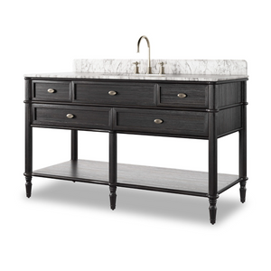 Toulouse Single Wide Vanity - Satin Black