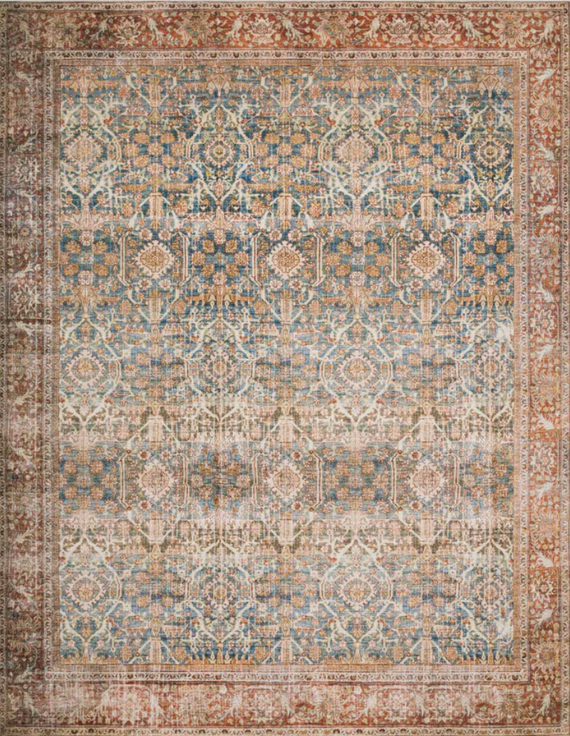 Layla Ocean and Rust Area Rug
