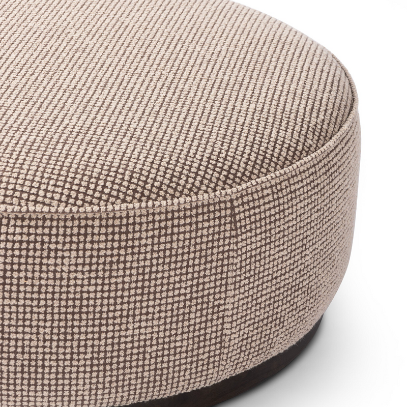 Sinclair Large Round Ottoman - Barrow Taupe