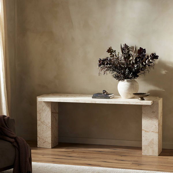 Romano Console Table - Desert Taupe Marble