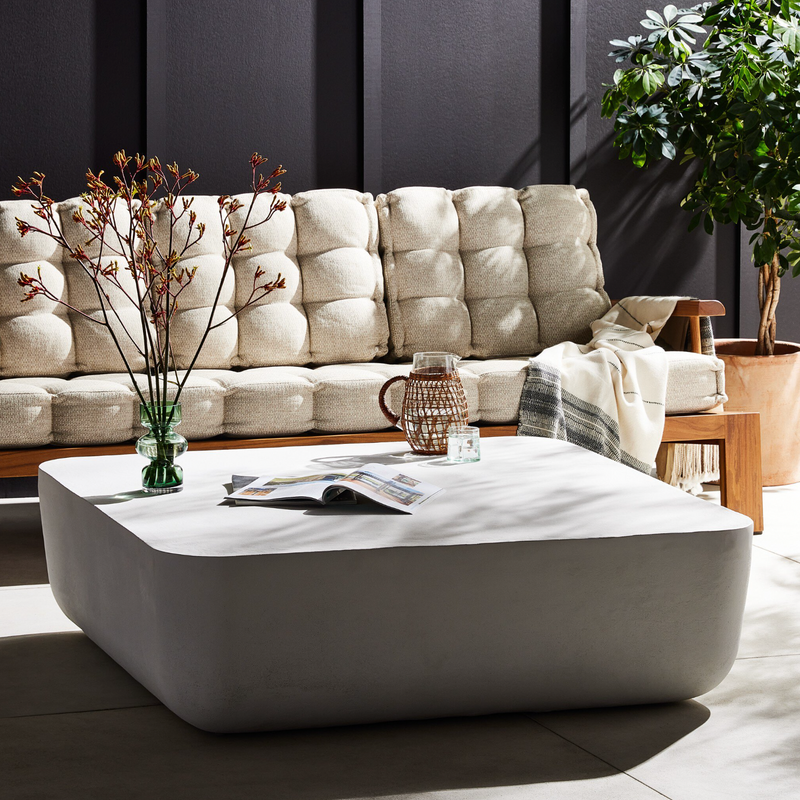 Basil Square Outdoor Coffee Table - Matte White