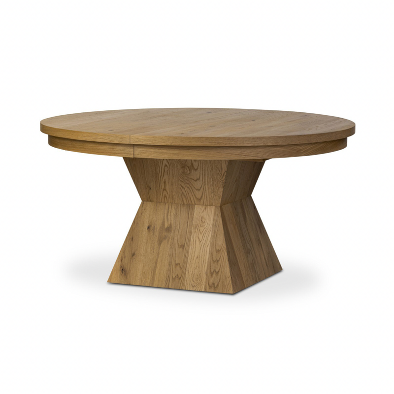 Leif Round Extension Dining Table - Aged Natural Oak