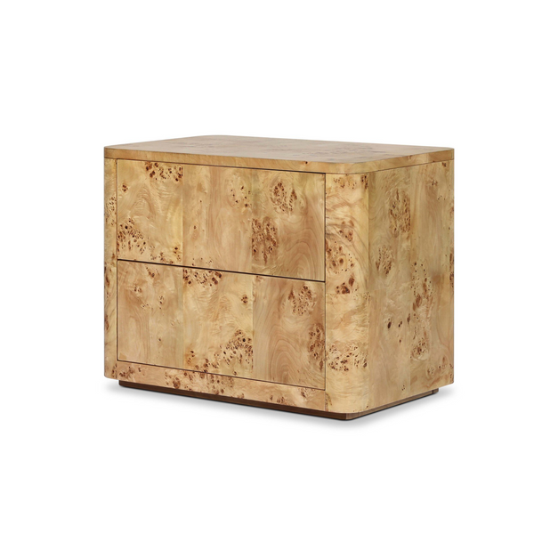 Mullins Nightstand - Natural Mappa Burl