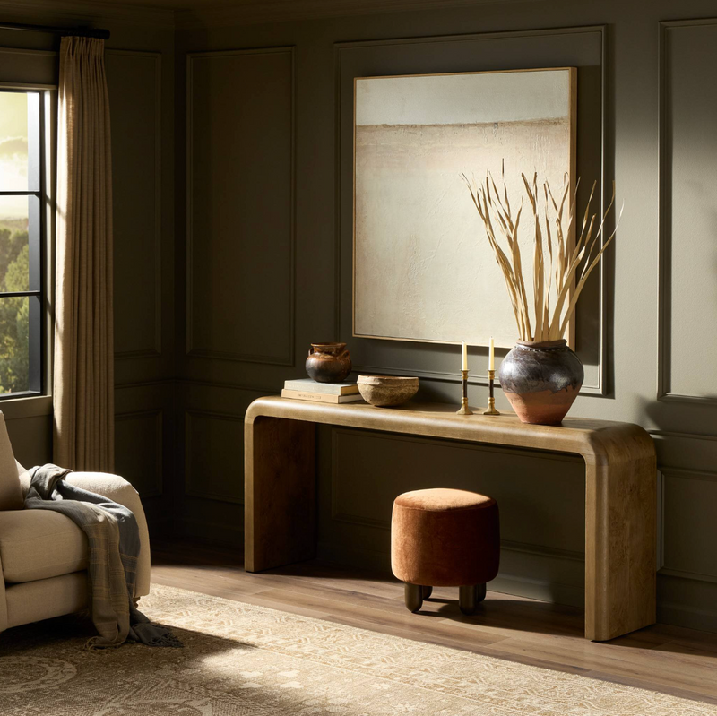 Daven Console Table - Rye Medium Burl Oak – Arcadia Modern Home