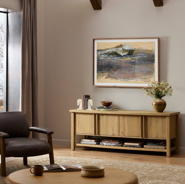 Dalton Media Console - Aged Natural Oak Veneer
