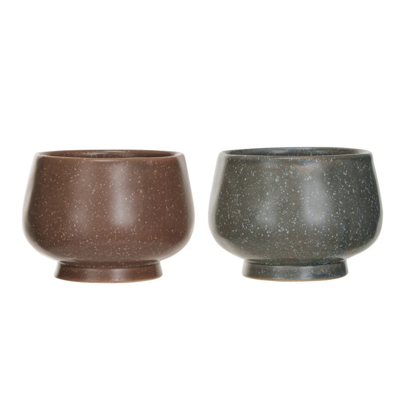 Stoneware Footed Bowl, 2 Colours