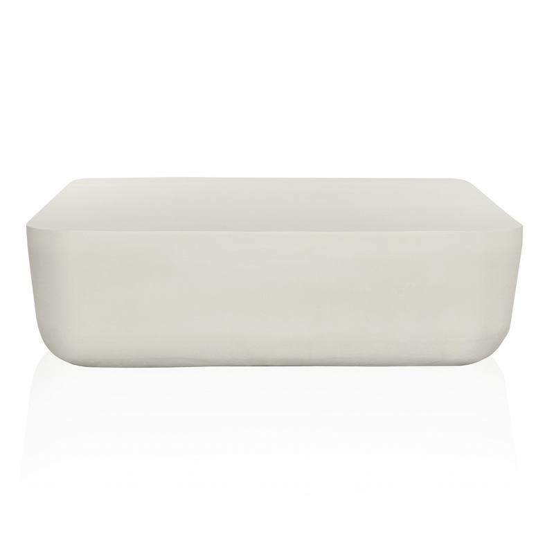 Basil Square Outdoor Coffee Table - Matte White