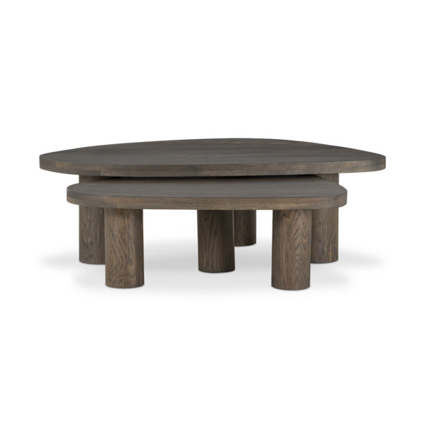 Zion Nesting Coffee Table Set - Grey Tobacco Oak