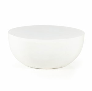 Basil Outdoor Round Coffee Table - Matte White