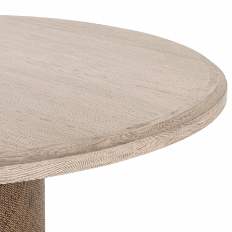 Kiara Round Dining Table - Weathered Blonde Oak