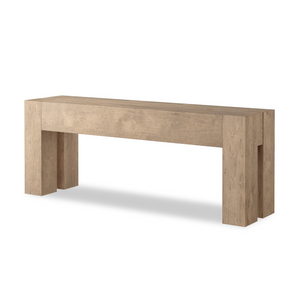 Abaso Console Table - Whitewash Rustic Wormwood Oak