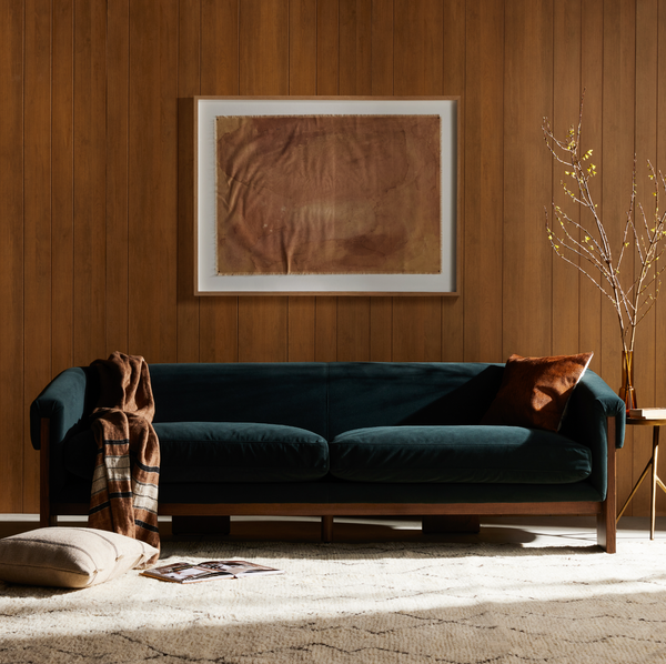Cairo Sofa - Modern Velvet Smoke