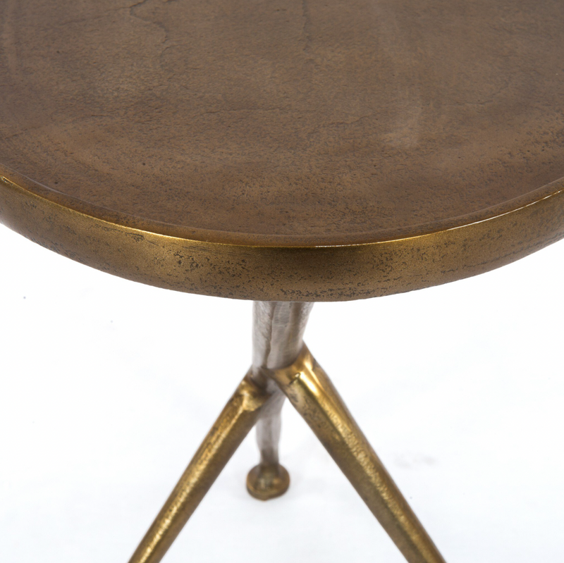Schmidt Accent Table - Raw Antique Brass