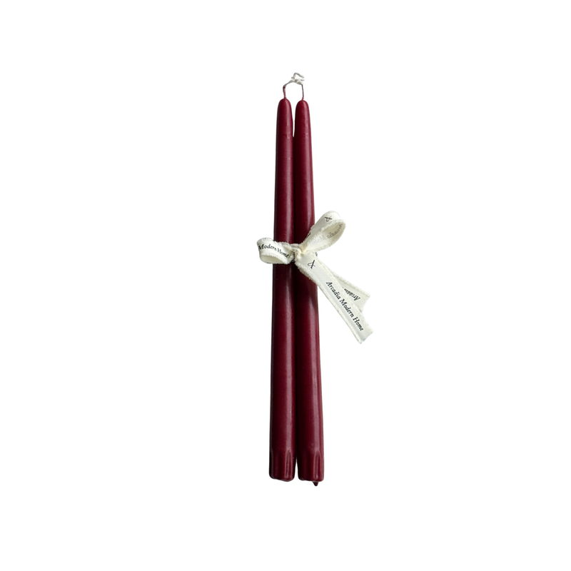 Burgundy Tapered Candle - S/2