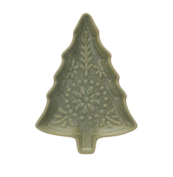 Stoneware Tree Shaped Plate