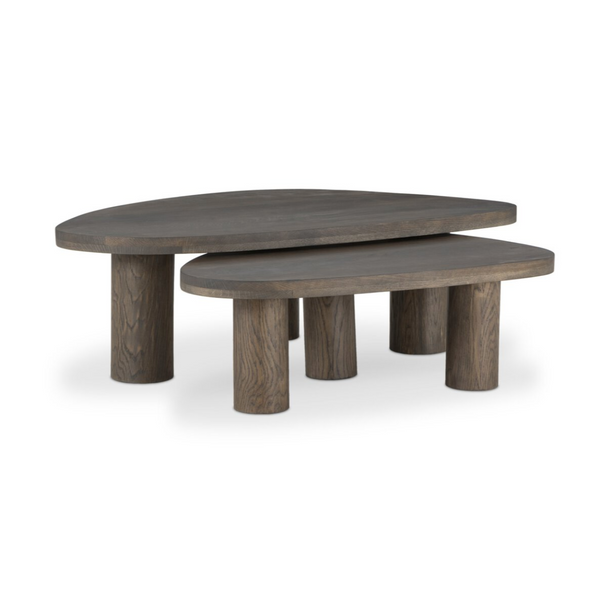 Zion Nesting Coffee Table Set - Grey Tobacco Oak
