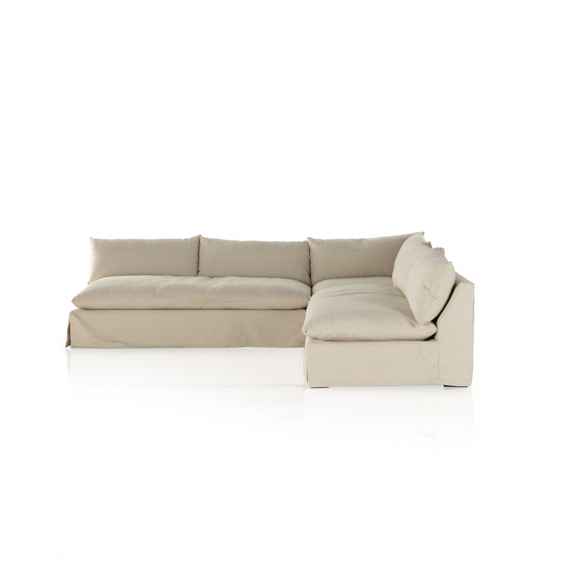 Grant Slipcover 3-Piece Sectional - Antwerp Natural