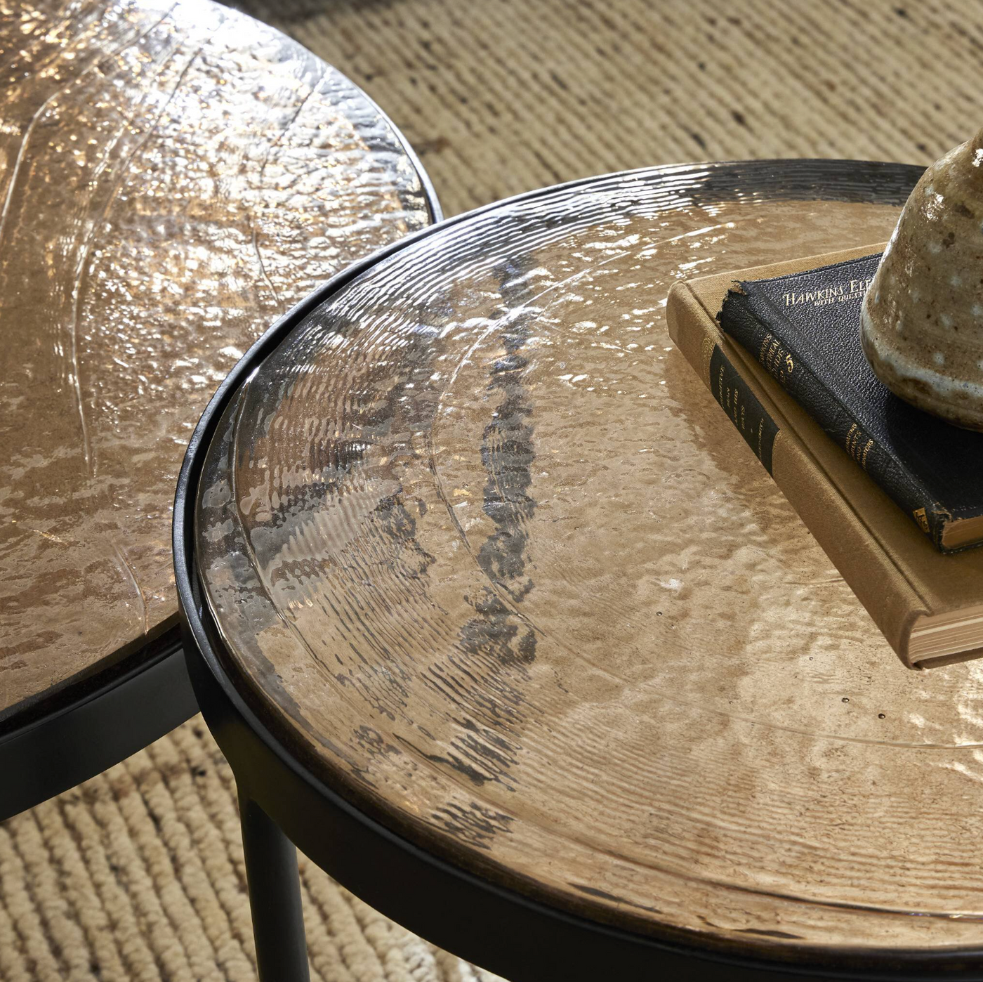 Yoko Nesting Table - Smoked Brown Cast Glass – Arcadia Modern Home
