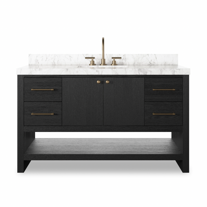 Anthem Single Wide Vanity - Black Wash Oak