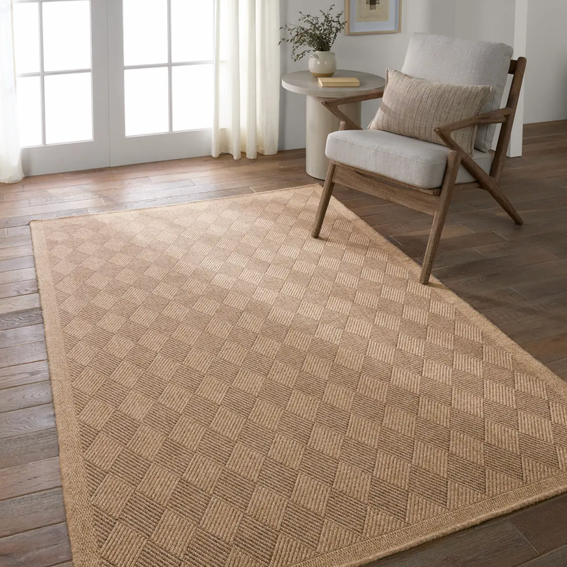 Nambe Brown and Tan Area Rug