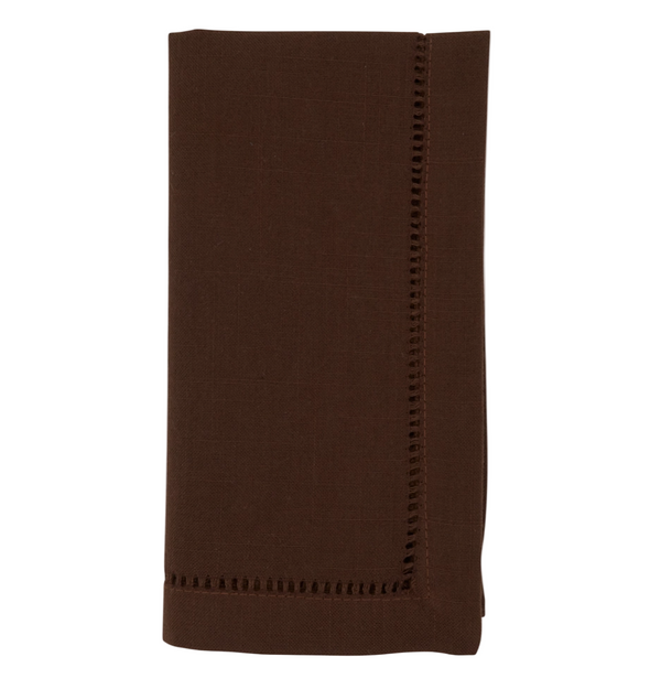 Chocolate Hemstitched Cloth Napkin - Set of Four