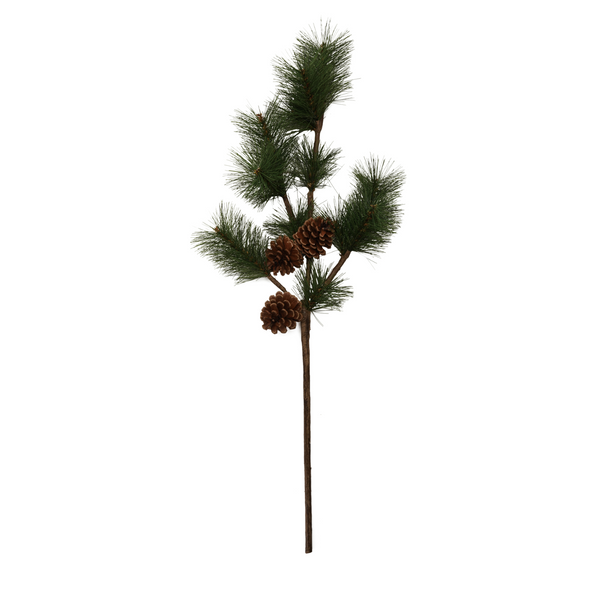 Faux Pine Spray with Pinecones