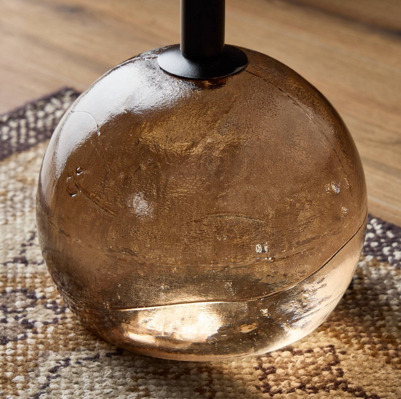 Viola Accent Table - Smoked Brown Cast Glass