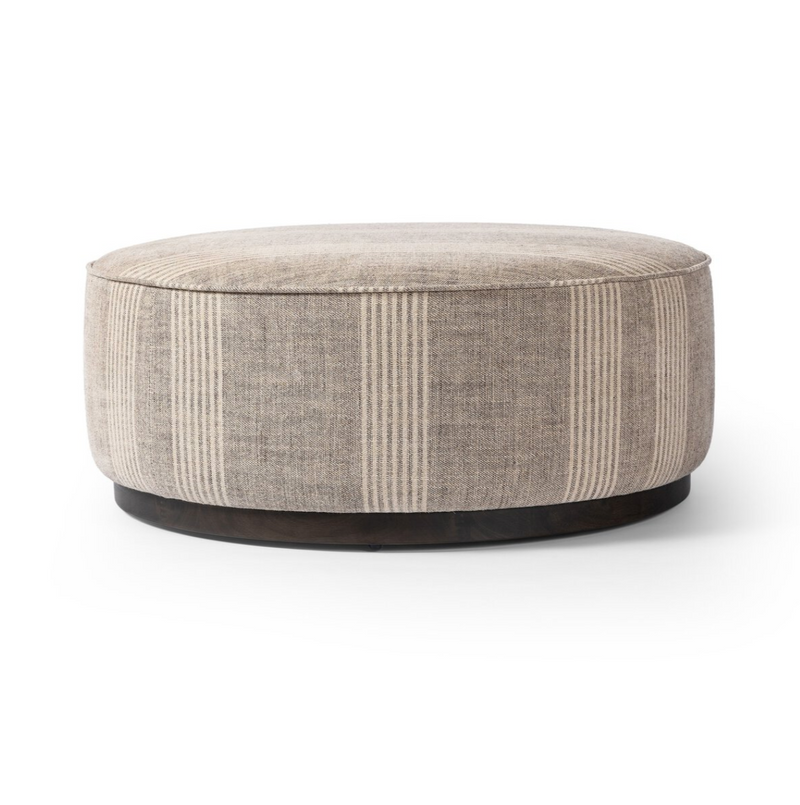 Sinclair Large Round Ottoman - Manchester Flint