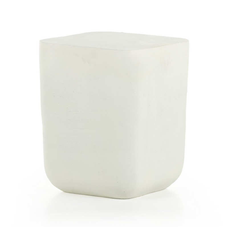 Basil Outdoor Square Drink Table - Matte White