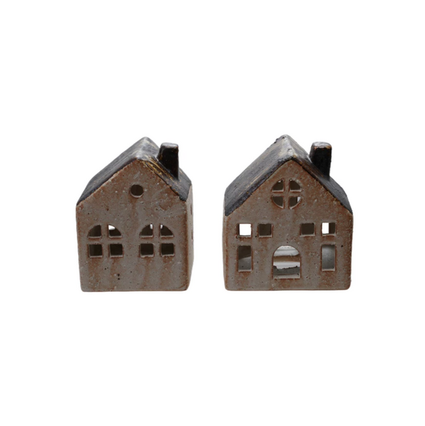 Stoneware Holiday House, Small (2 Styles)
