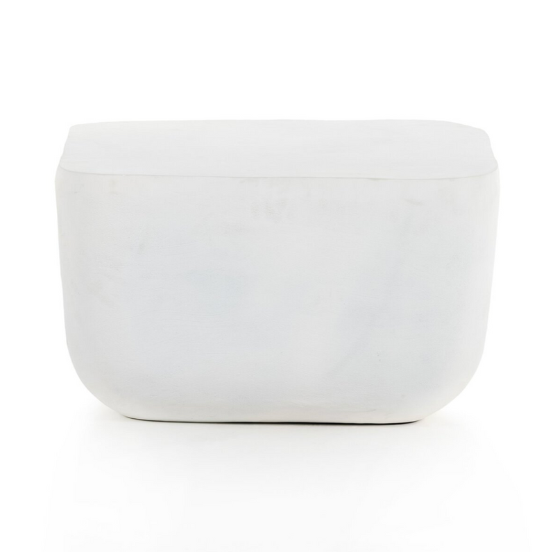 Basil Square Outdoor End Table - Matte White