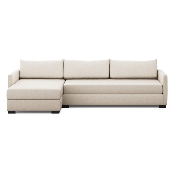 Wickham 2-Piece Sleeper Sectional With Storage Chaise - Crypton Nomad Snow