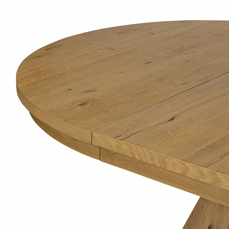 Leif Round Extension Dining Table - Aged Natural Oak