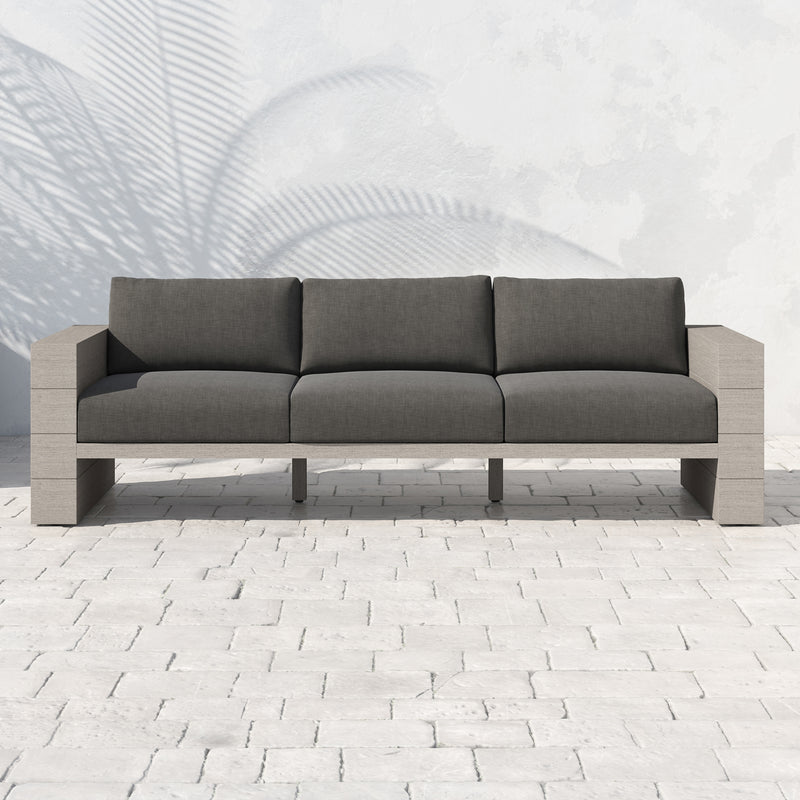 Leroy 3 Seater Outdoor Sofa - Weathered Grey - Charcoal