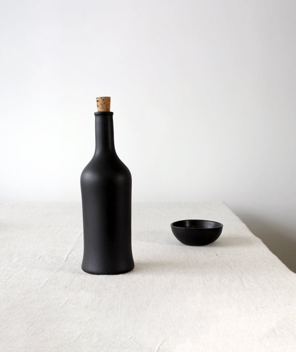 Stoneware Olive Oil Bottle | Brutto | Matte Black
