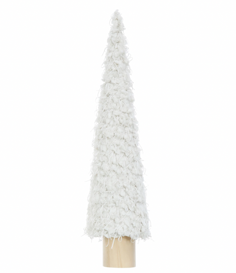Fabric Cone Tree with Wood Base Large