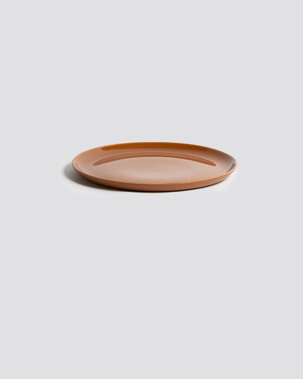 Stoneware Flat Dinner Plate | Edan | Matte Terracotta/Satin Terracotta