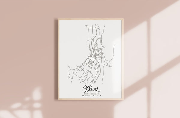 Oliver Hand Drawn Map Print