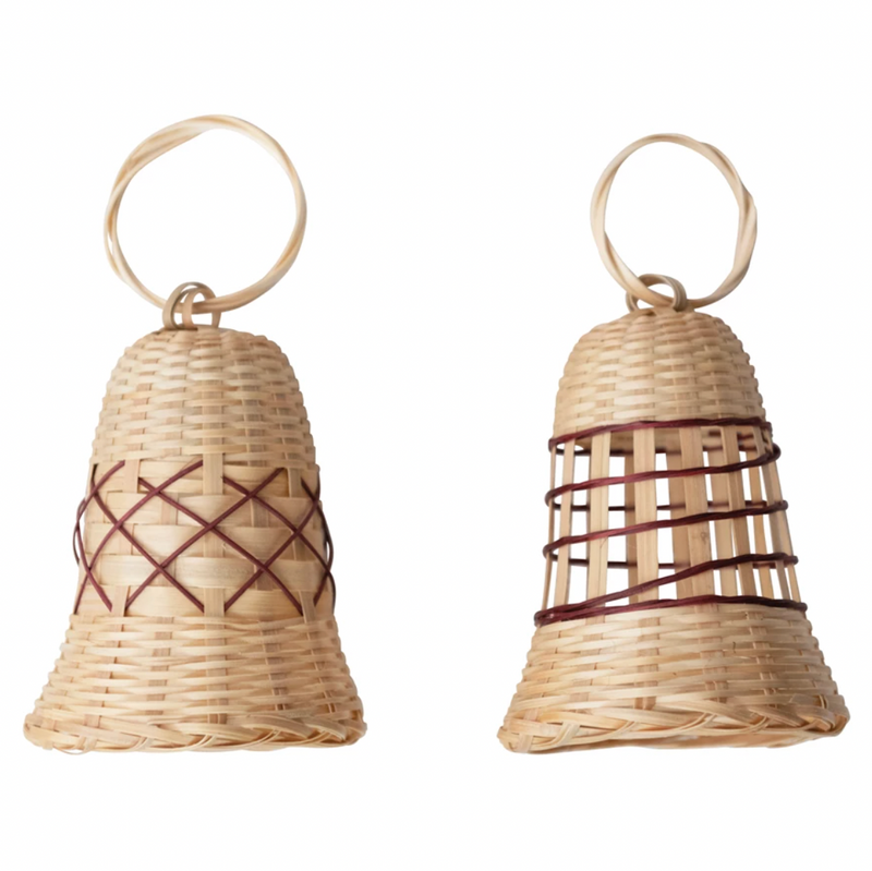 Hand-Woven Bamboo Bell Ornament, 2 Styles