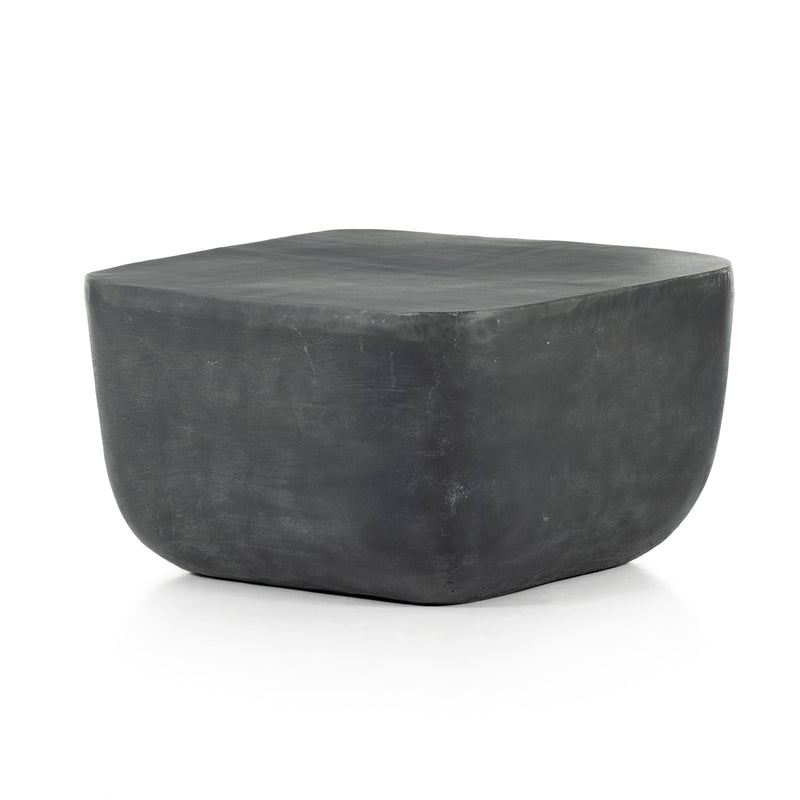 Basil Square Outdoor End Table - Aged Grey