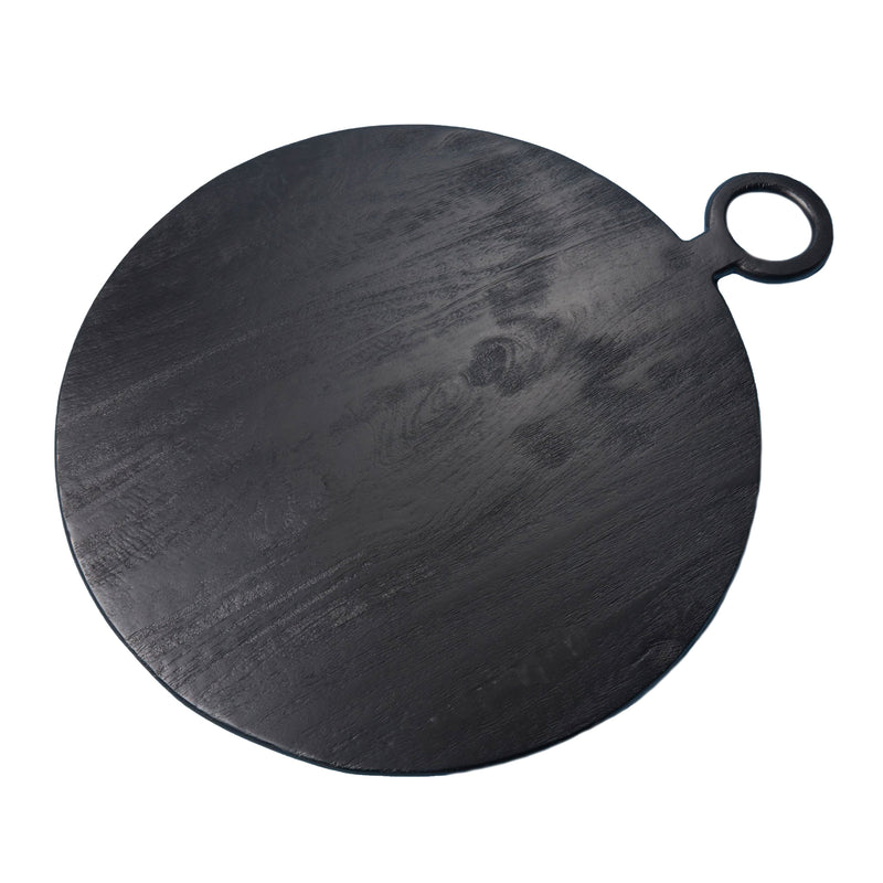 Black Mango Wood Round Board, Medium