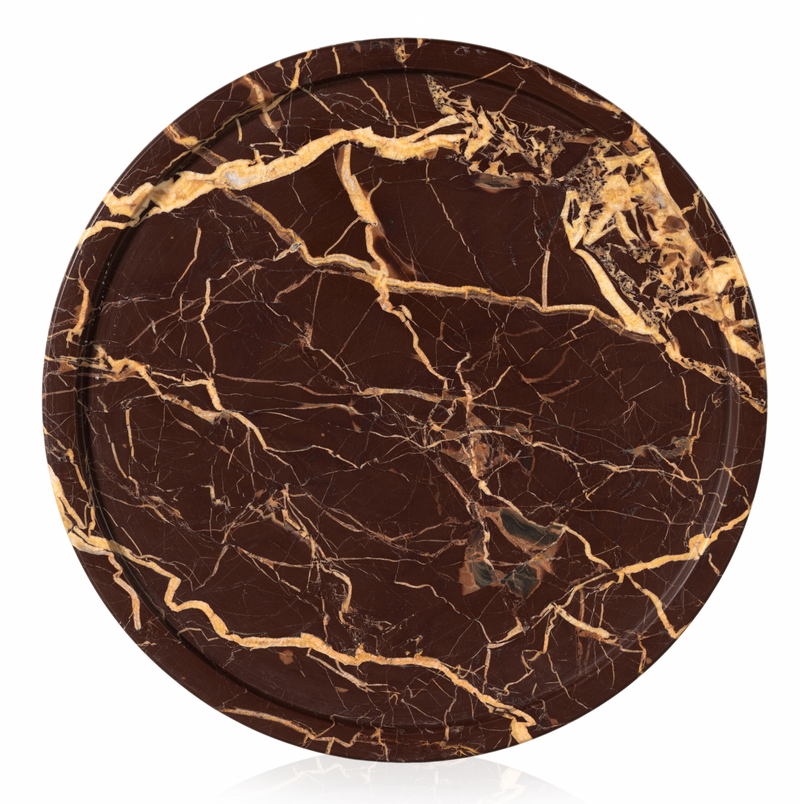 Viola Accent Table - Merlot Marble