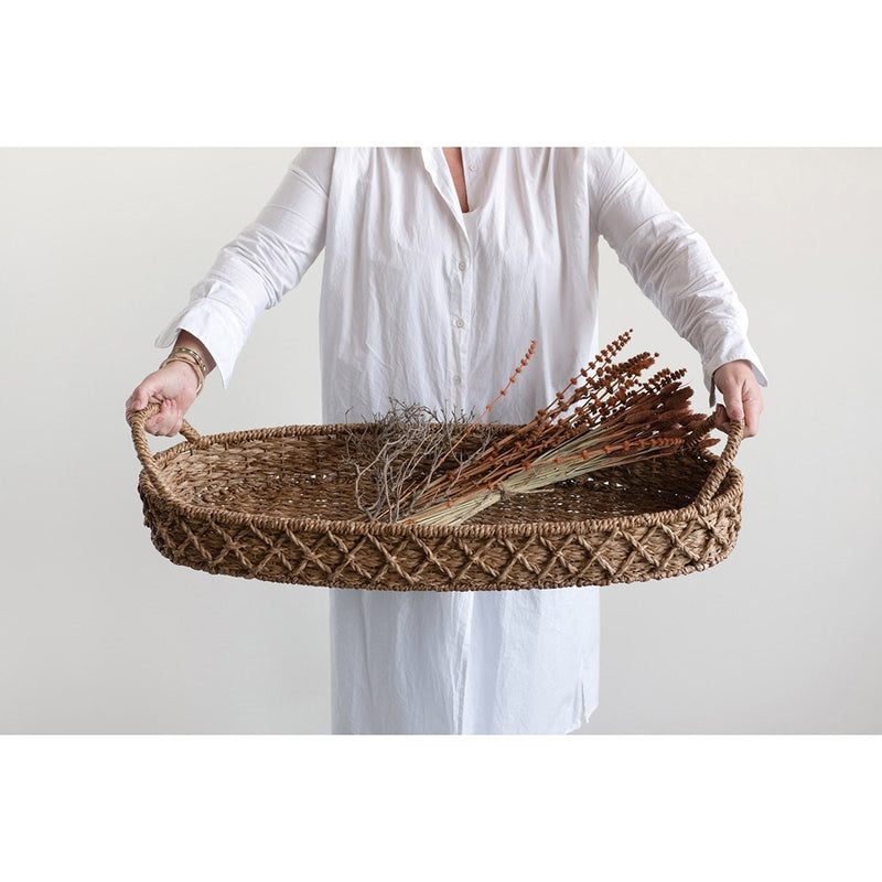 Woven Seagrass Oval Tray