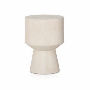Jovie End Table - Ivory Teak