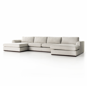 Colt 3 Piece U Sectional - Aldred Silver