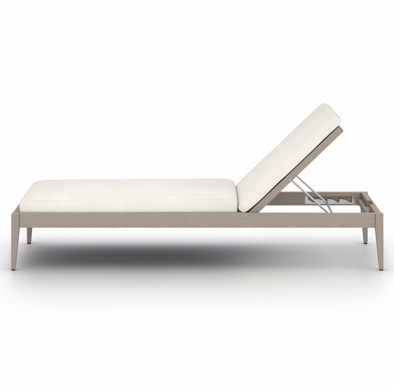 Sherwood Outdoor Chaise - Weathered Grey and Natural Ivory